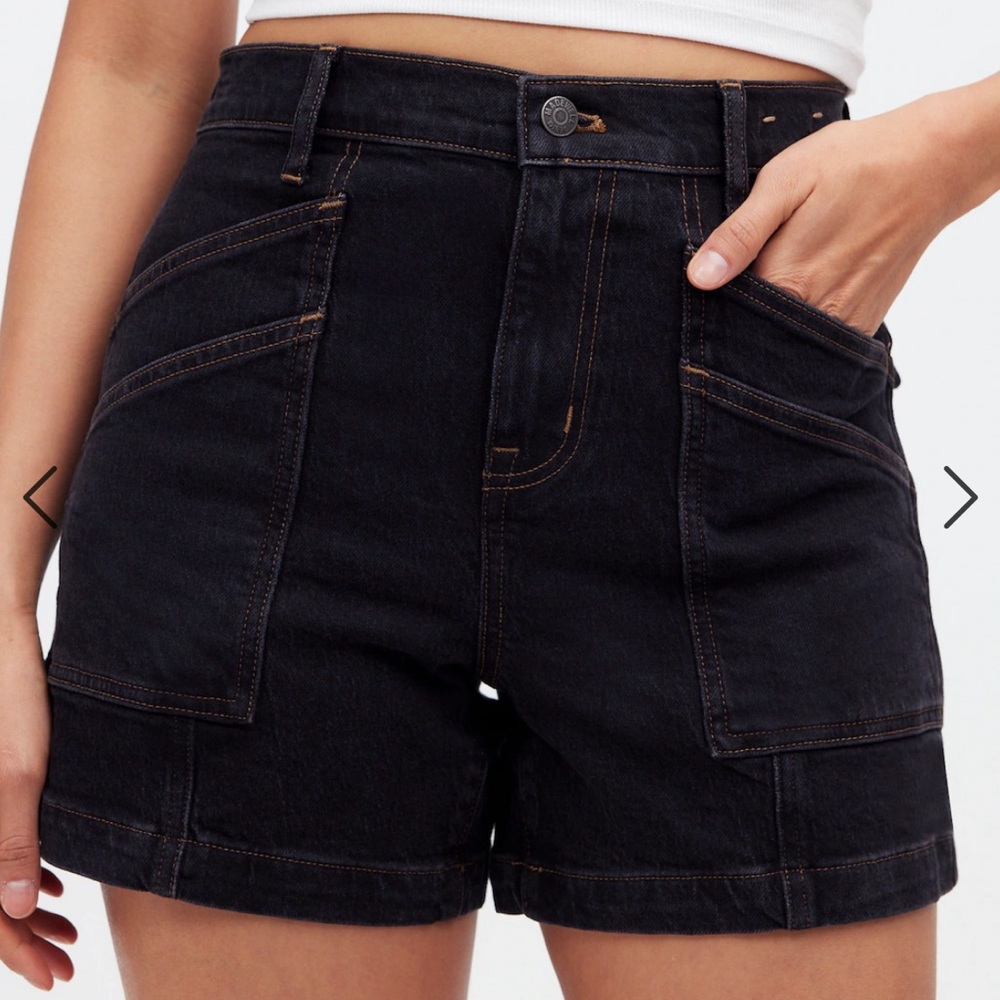 Madewell The Perfect Vintage Mid-Length Cargo Jean Short in Shamp Wash Sz 29